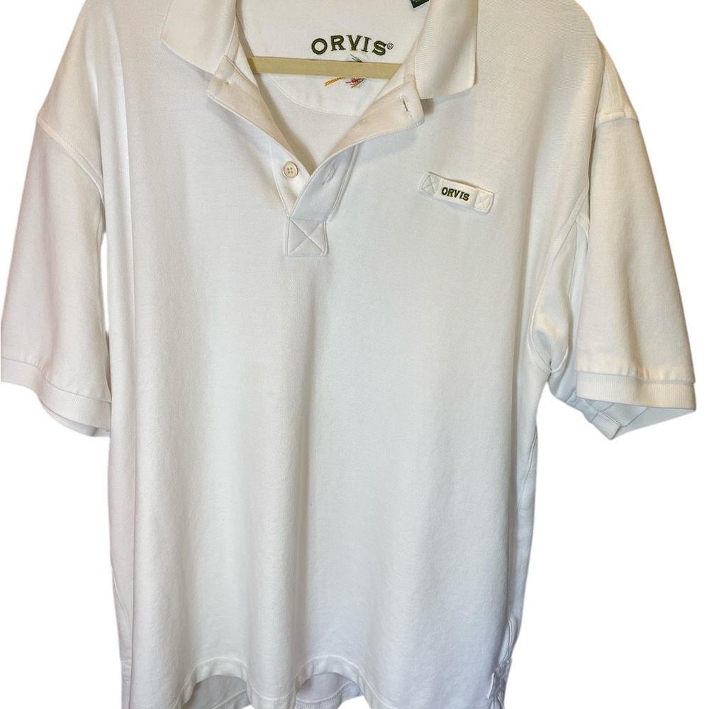 Orvis White Polo Shirt Classic Short Sleeve XL